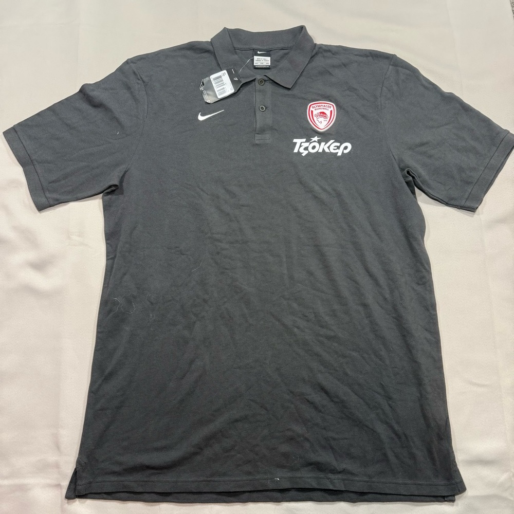 Nike Men’s Olympiacos S.F.P. Basketball Polo Shirt Grey sz: XXLT